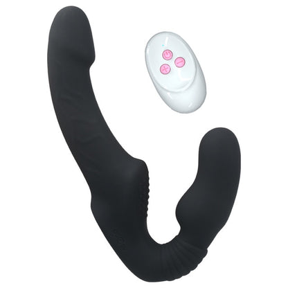 Dual Pleasure Delight: 10-Speed Strapless Strapon Dildo Vibrator - Anal and Prostate Massager in One