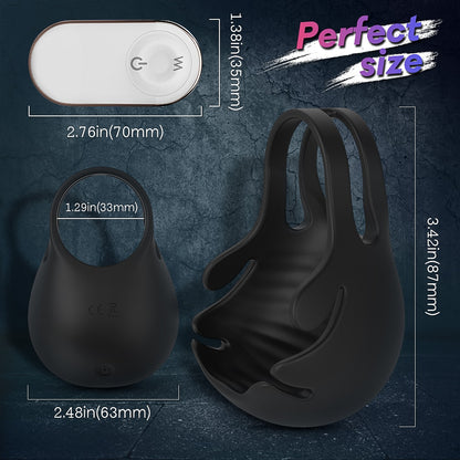 Ultimate Pleasure Experience: Wireless Remote Control Vibrating Penis Massager - Testicle Vibrating Men's Masturbator