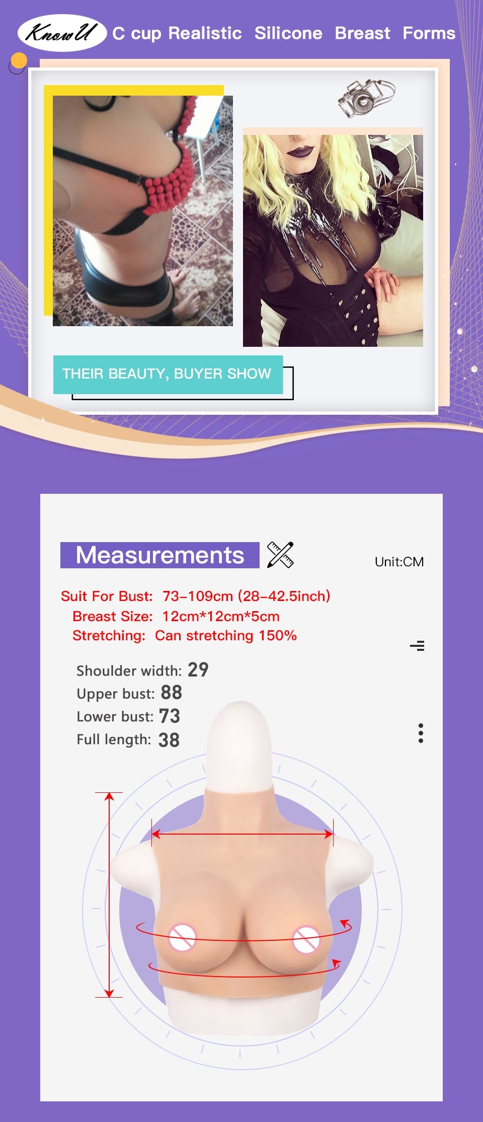 C-Cup Silicone Breastplate with Filling Options - product image 2