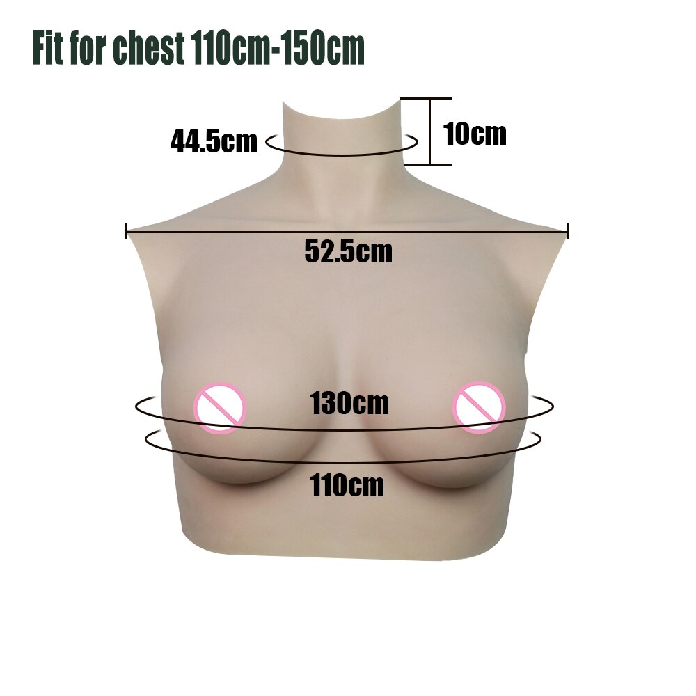 Crossdress L Size G Cup Silicone Breast Plate for Large Body and Wide – My  Crossdresser Shop