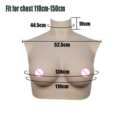 Crossdress L Size G Cup Silicone Breast Plate for Large Body and Wide Chest Male