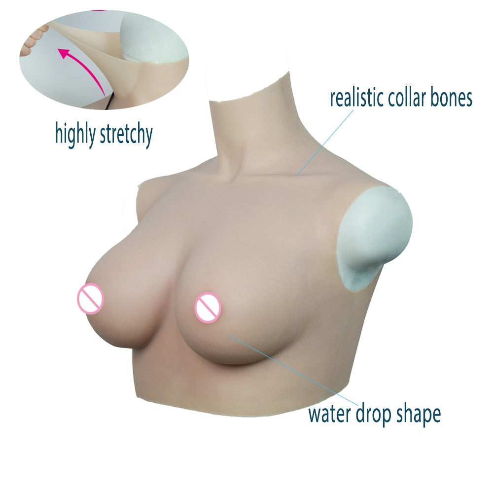  Half Body Silicone Bib Realistic G Cup Breast Foam