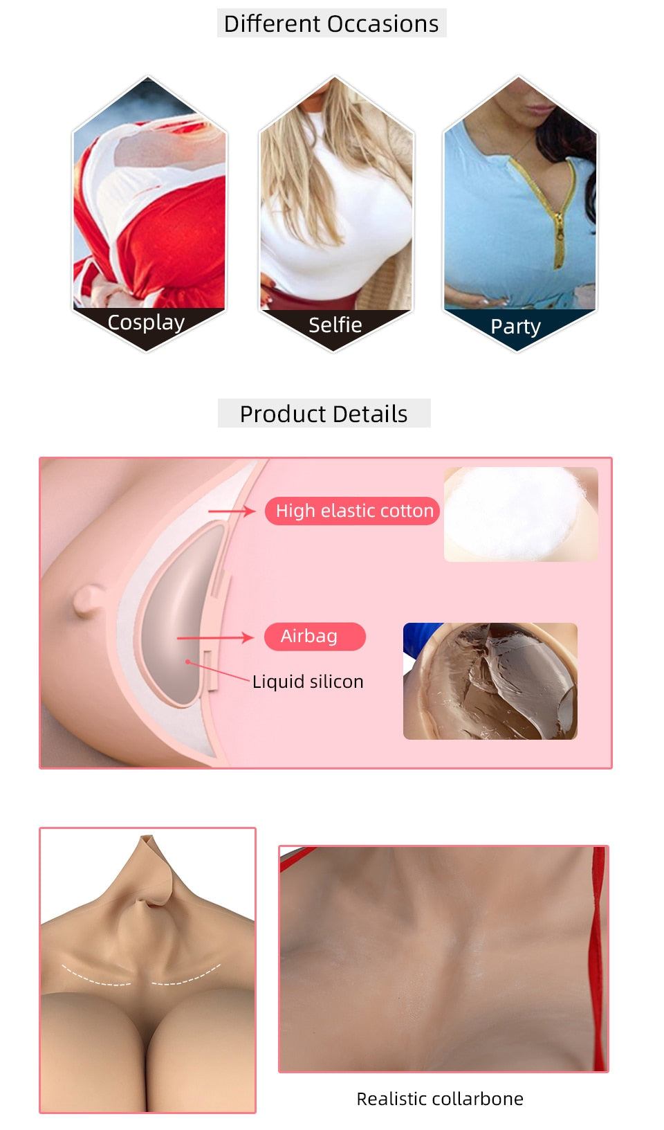 Oversized Z-Cup Silicone Breast Forms - product image 10