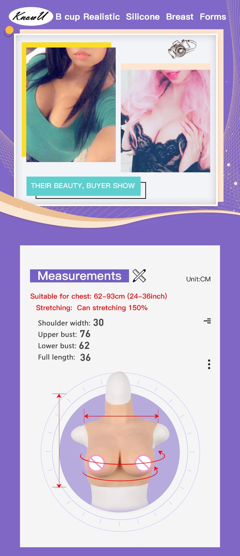 B-Cup Silicone Breastplate with Filling Options - product image 14