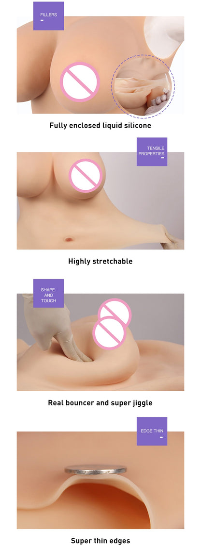 Realistic Sissy B-Cup Breast Forms - Ideal for Crossdressers, Transgender Women