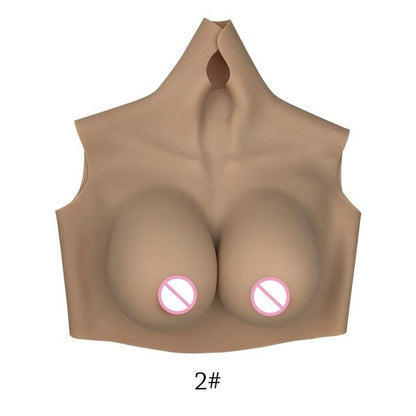 D-Cup Silicone Breast Forms and Tights Suit - Ideal for Transgender Women, Crossdressers, and Cosplayers