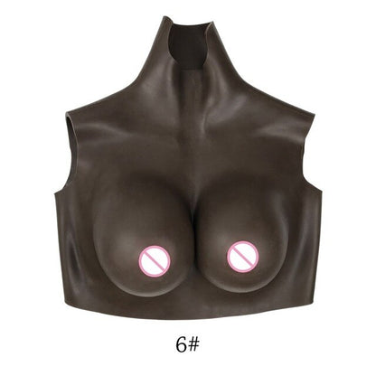 D-Cup Silicone Breast Forms and Tights Suit - Ideal for Transgender Women, Crossdressers, and Cosplayers