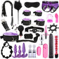 Bound for Pleasure: BDSM Bondage Set - Handcuffs, Nipple Clamps, Whip, and Metal Anal Plug Vibrator - Explore New Heights of Sensual Play with this Adults' Sex Toy Kit