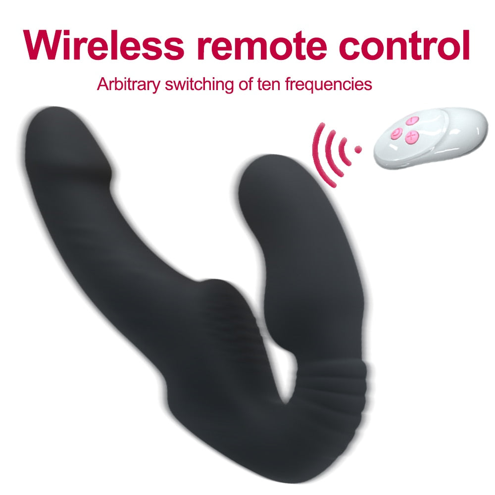 10-Speed Strapless Strapon Dildo Vibrator - Anal and Prostate Massager in One - Image 20