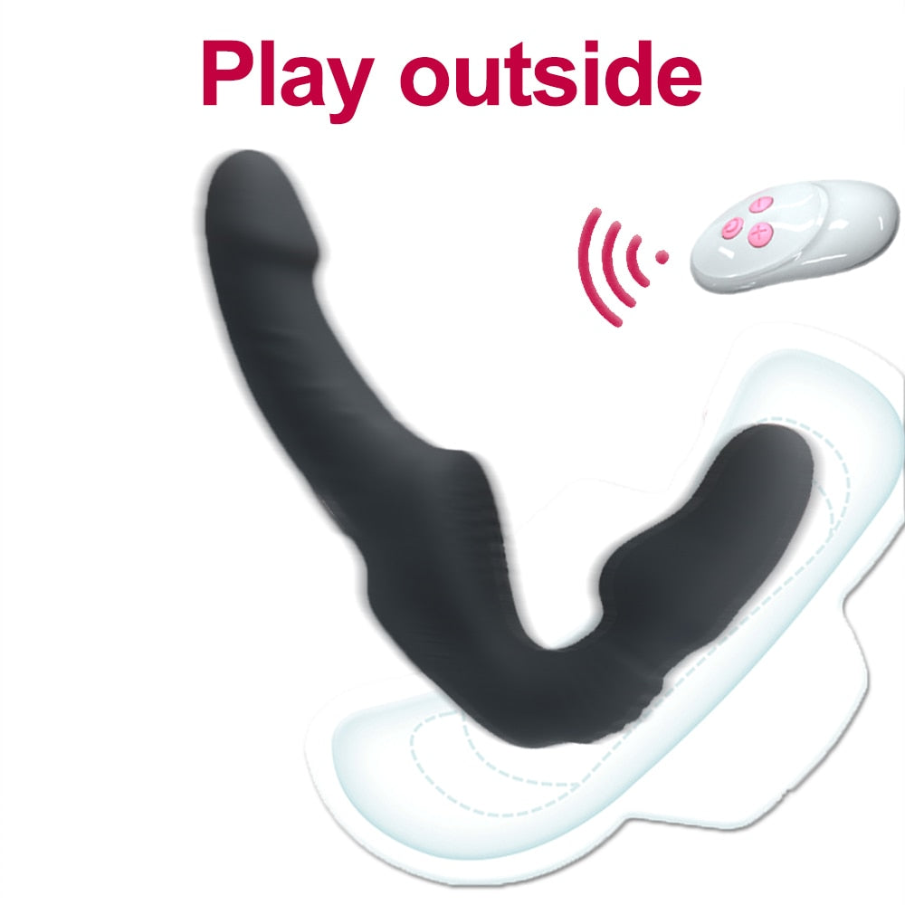 10-Speed Strapless Strapon Dildo Vibrator - Anal and Prostate Massager in One - Image 18