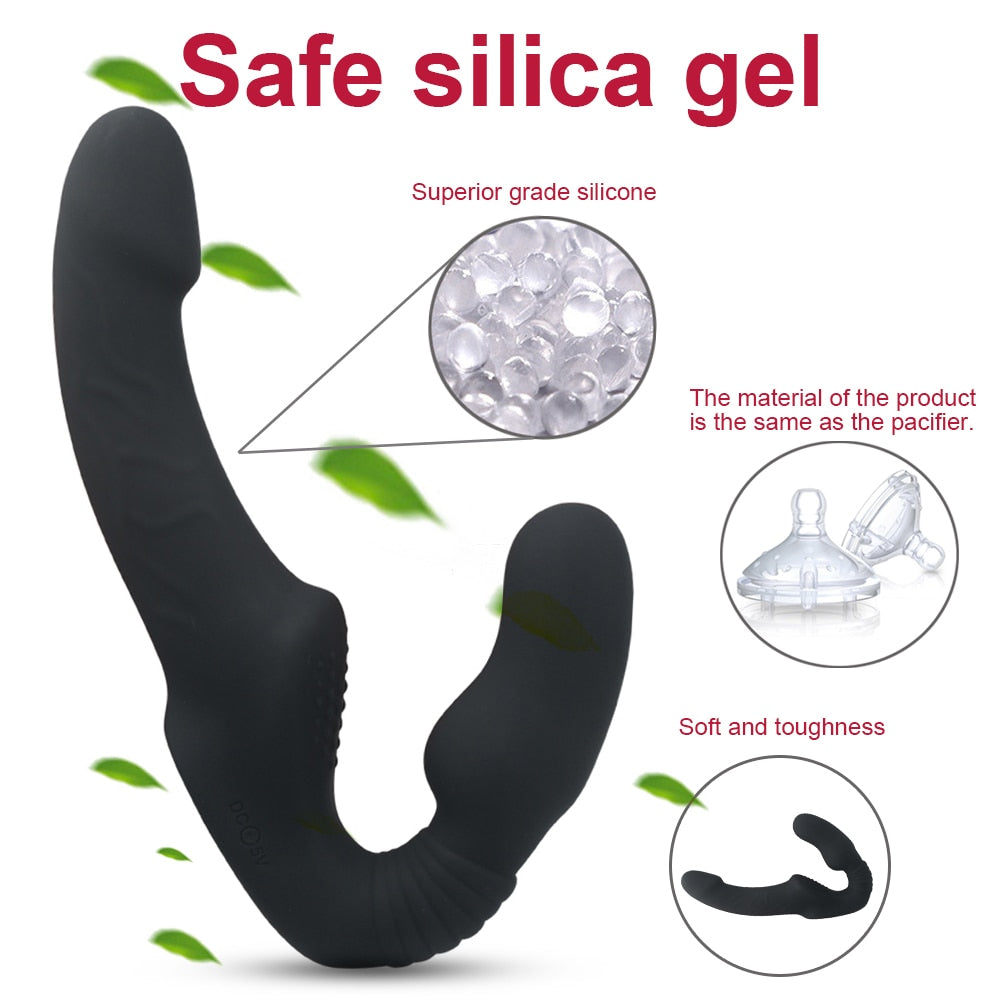 10-Speed Strapless Strapon Dildo Vibrator - Anal and Prostate Massager in One - Image 12
