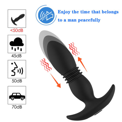 Next-Level Pleasure: Wireless Remote Control Anal Vibrator - Telescopic Dildo with Vibrating and Prostate Massaging Functions - Unleash Your Desires with this Male Sex Toy