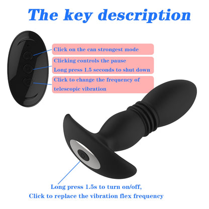 Next-Level Pleasure: Wireless Remote Control Anal Vibrator - Telescopic Dildo with Vibrating and Prostate Massaging Functions - Unleash Your Desires with this Male Sex Toy