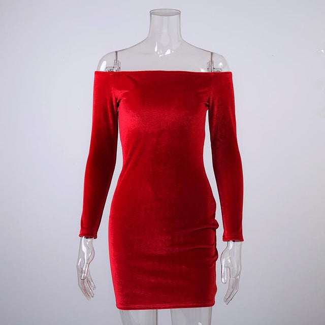 Velvet Wine Red Dress