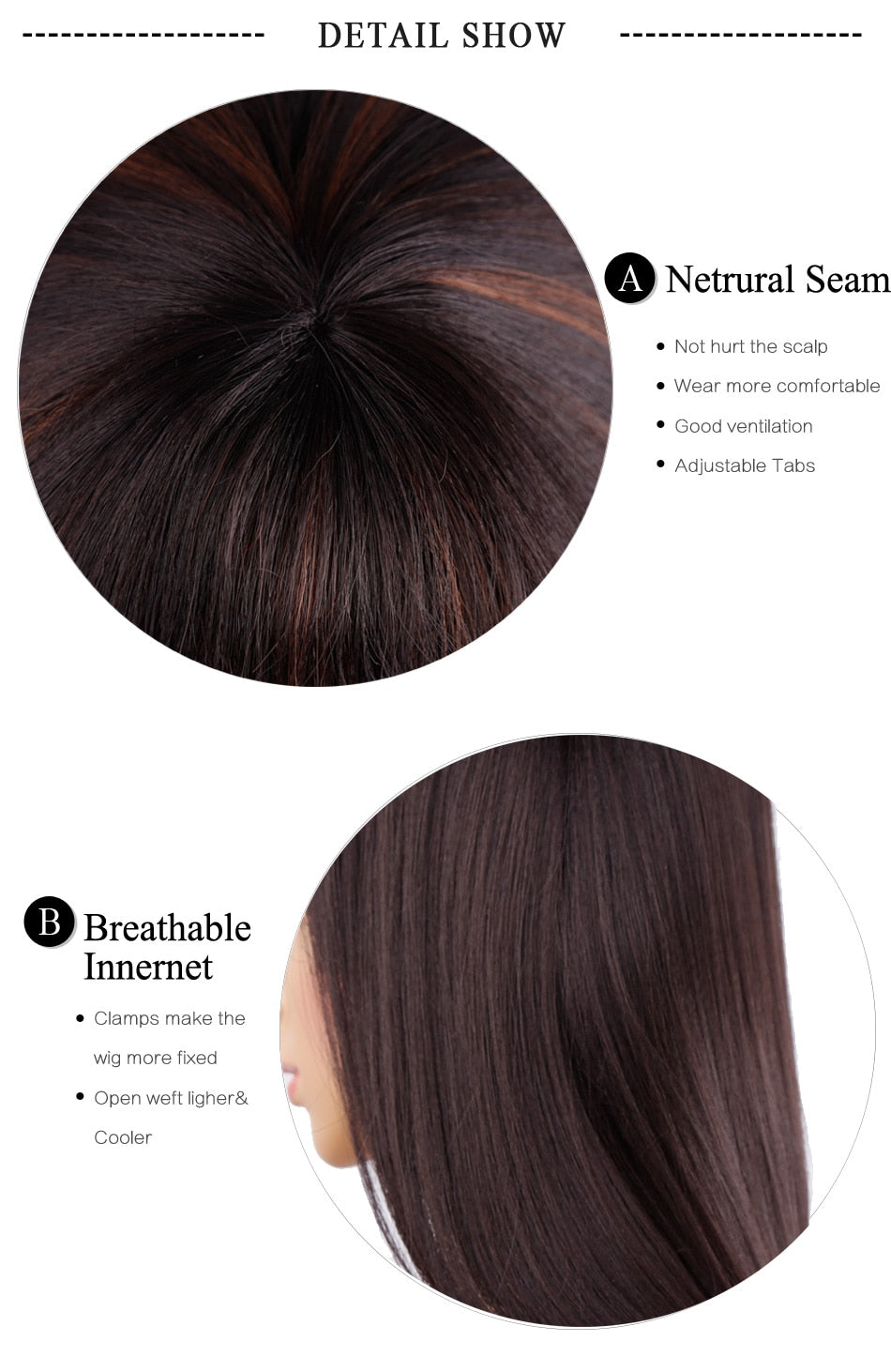 Long Straight Synthetic Wig for Crossdressers