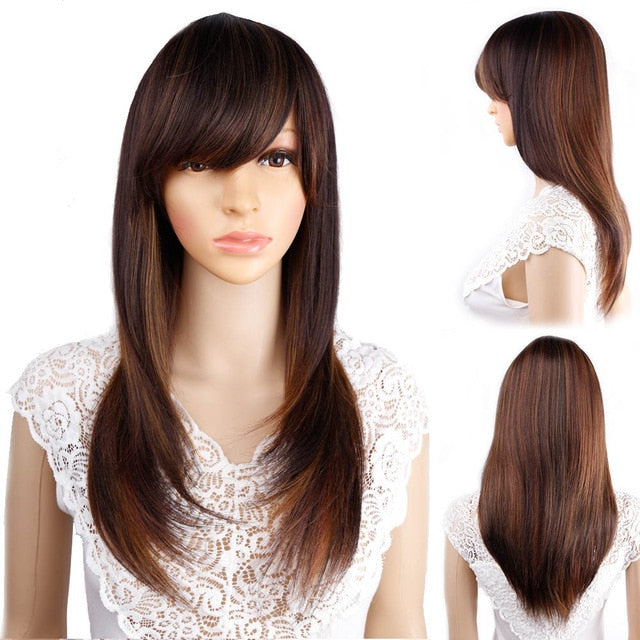 Long Straight Synthetic Wig for Crossdressers