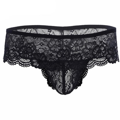 Sexy Mens Lingerie Lacework Open Butt Bulge Pouch