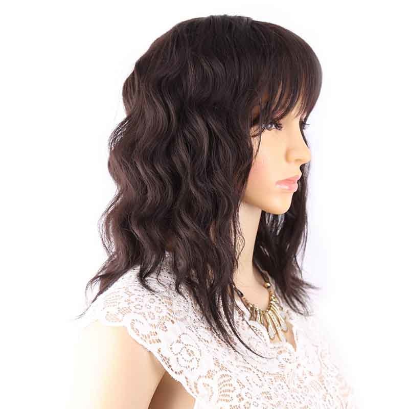 Short Brown Wavy Wig for Crossdressers