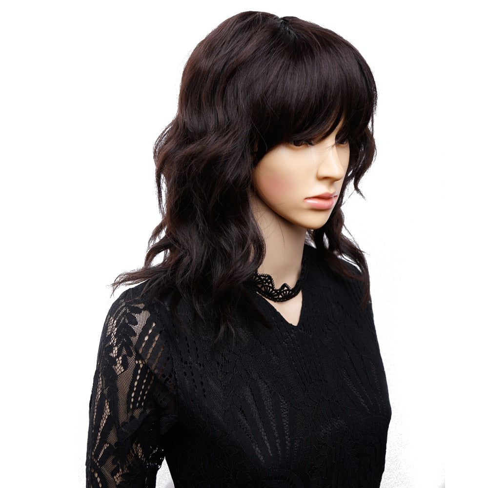 Short Brown Wavy Wig for Crossdressers