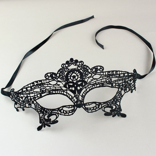 Hollow Black Lace Mask for a Mysterious Look - Image 12