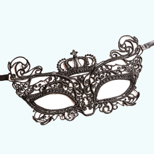 Seductive Intrigue: Hollow Black Lace Mask for a Mysterious Look