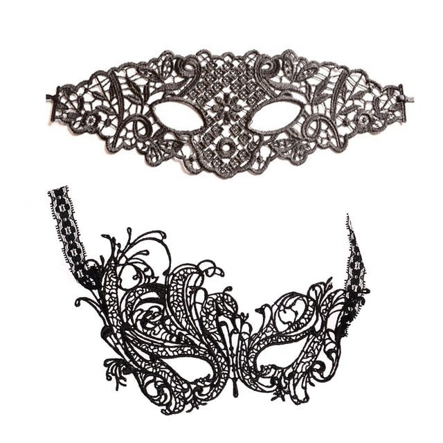 Hollow Black Lace Mask for a Mysterious Look - Image 6