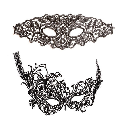 Seductive Intrigue: Hollow Black Lace Mask for a Mysterious Look