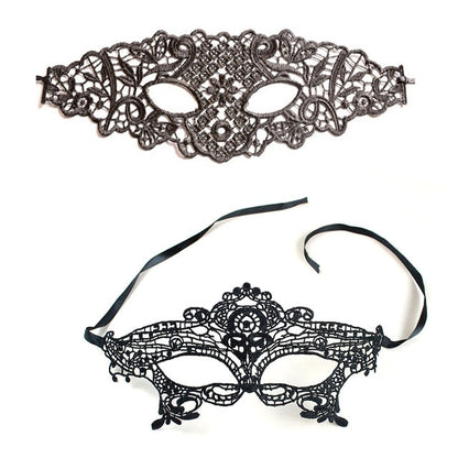 Seductive Intrigue: Hollow Black Lace Mask for a Mysterious Look