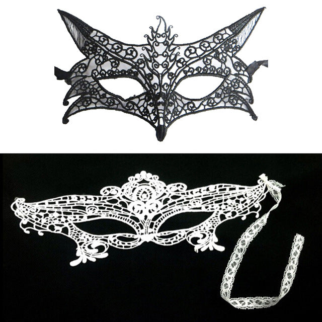 Hollow Black Lace Mask for a Mysterious Look - Image 8