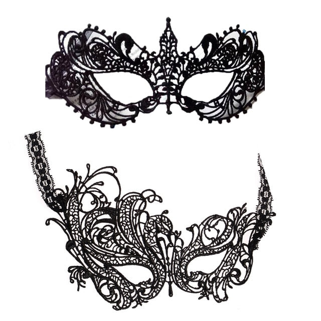 Hollow Black Lace Mask for a Mysterious Look - Image 9