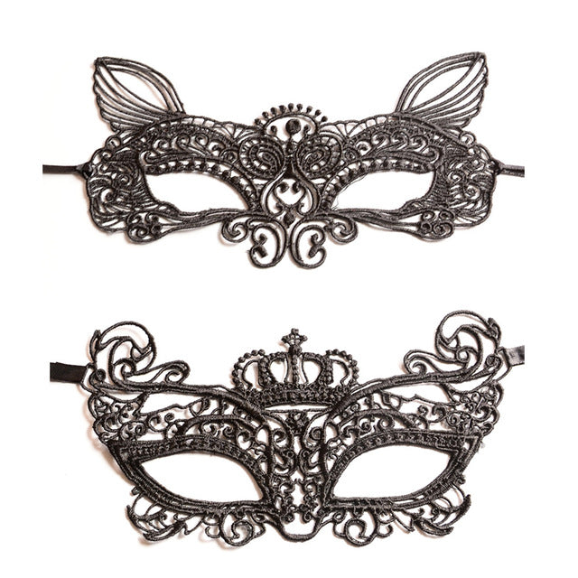 Hollow Black Lace Mask for a Mysterious Look - Image 16
