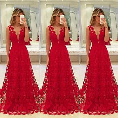 Long Lace Evening Dress